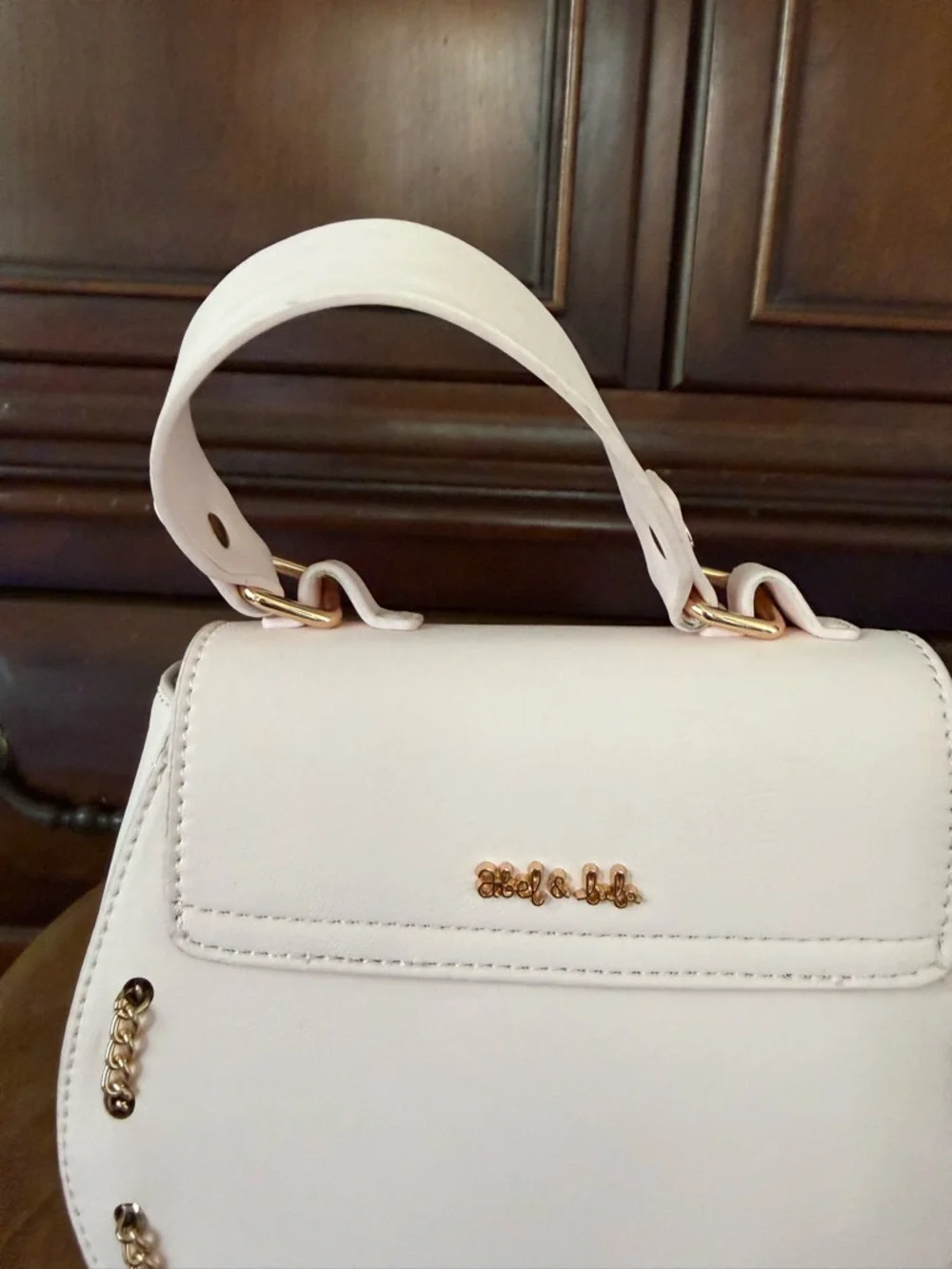 Abel & Lula Girls Blush Pink Mini Handbag Gold Chain Crossbody Purse